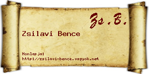 Zsilavi Bence névjegykártya
